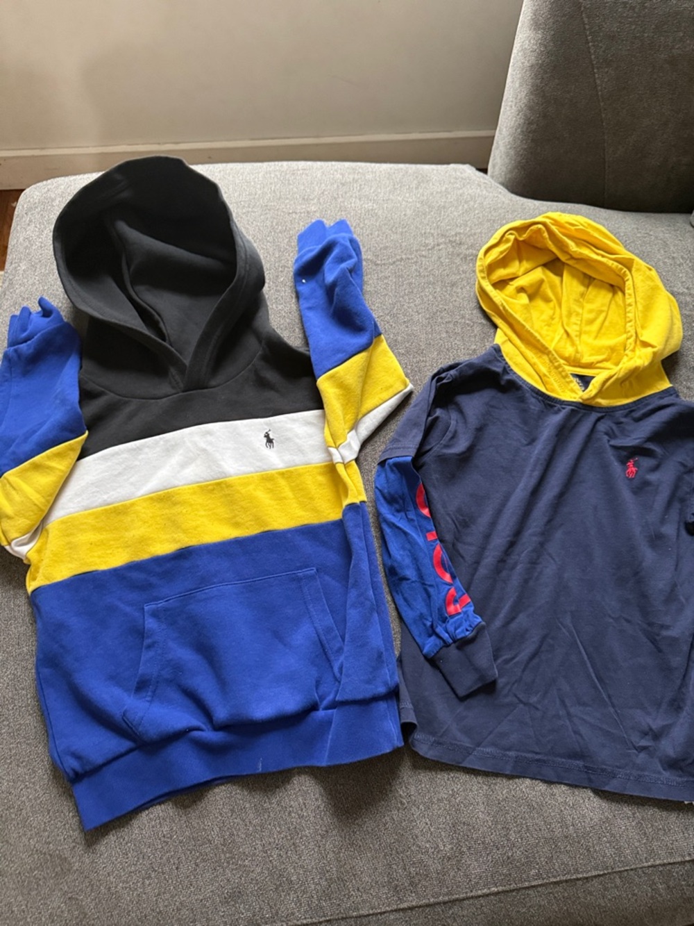 Polo by Ralph Lauren Kids Colorblock Blue, Yellow & Black Hoodies (2)